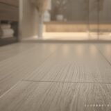 Safe non-slip tiles in a modern bathroom with textured porcelain flooring