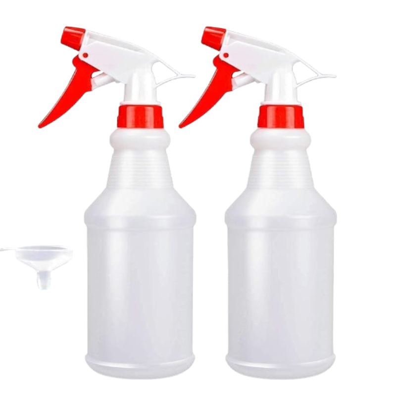 Labeled spray bottles for properly diluted marble floor products