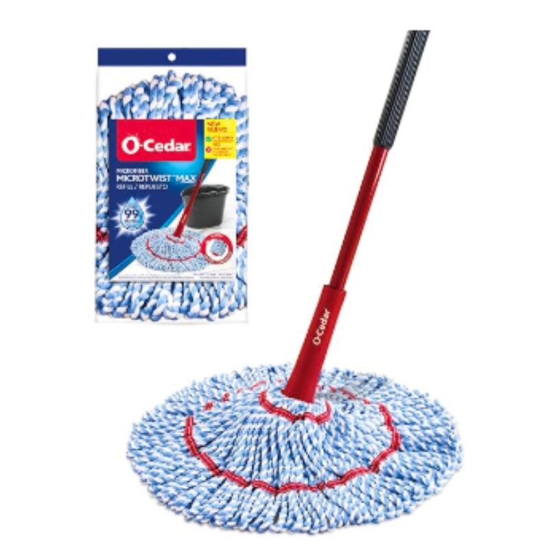 Microfiber twist mop for damp cleaning marble floors